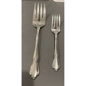 Oneida Oneidacraft Deluxe Stainless Chateau‎ Meat Salad Fork Set Of 2 Flatware